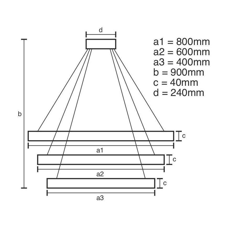 LED Zatemnitveni lestenec na vrvici LED/125W/230V 3000-6500K + Daljinski upravljalnik