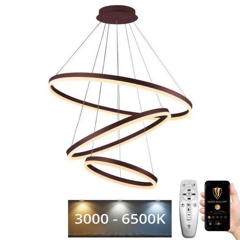 LED Zatemnitveni lestenec na vrvici LED/125W/230V 3000-6500K + Daljinski upravljalnik