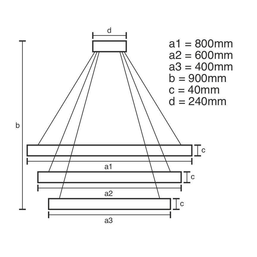 LED Zatemnitveni lestenec na vrvici LED/125W/230V 3000-6500K + Daljinski upravljalnik
