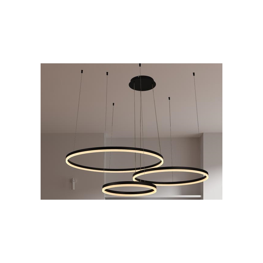 LED Zatemnitveni lestenec na vrvici LED/125W/230V 3000-6500K pr. 80 cm + Daljinski upravljalnik