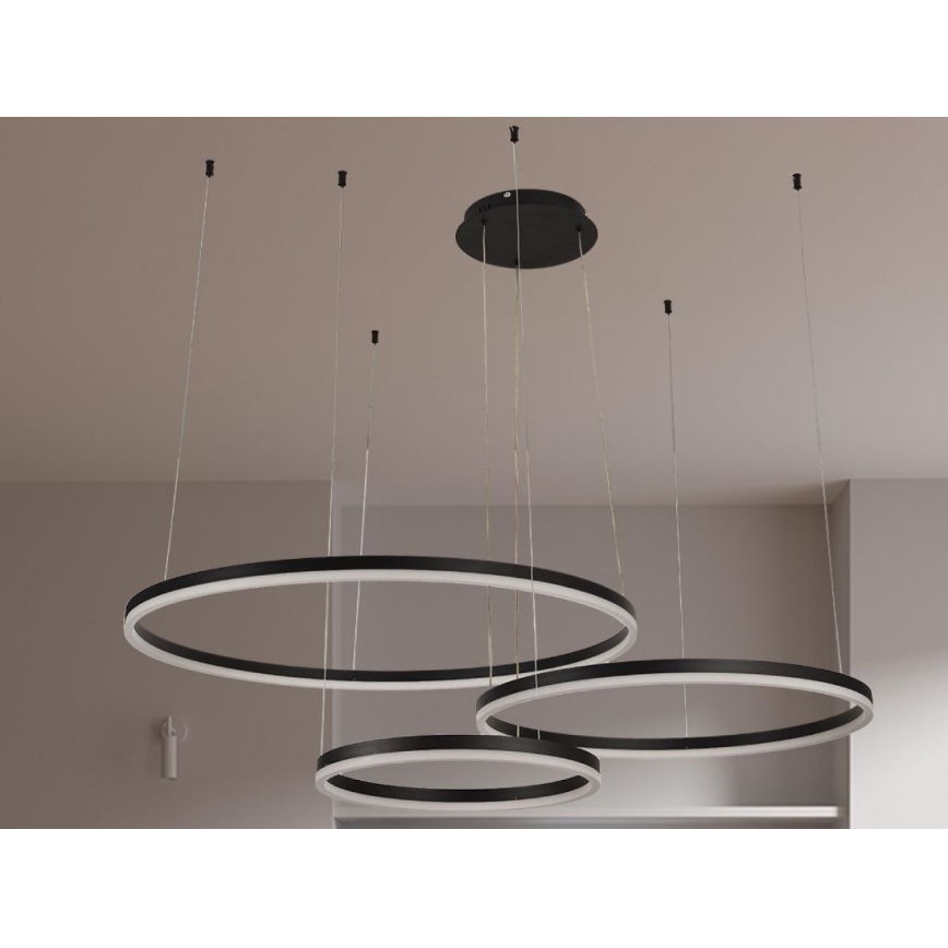 LED Zatemnitveni lestenec na vrvici LED/125W/230V 3000-6500K pr. 80 cm + Daljinski upravljalnik
