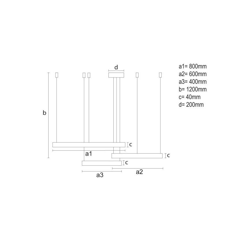 LED Zatemnitveni lestenec na vrvici LED/125W/230V 3000-6500K pr. 80 cm + Daljinski upravljalnik