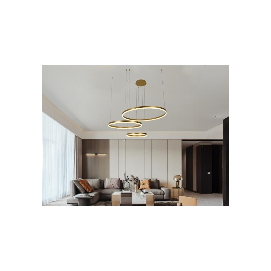LED Zatemnitveni lestenec na vrvici LED/125W/230V 3000-6500K pr. 80 cm + Daljinski upravljalnik