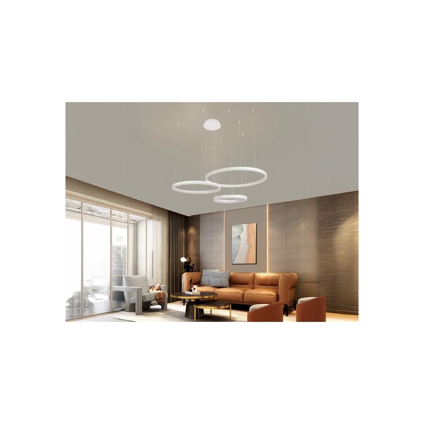 LED Zatemnitveni lestenec na vrvici LED/125W/230V 3000-6500K pr. 80 cm + Daljinski upravljalnik