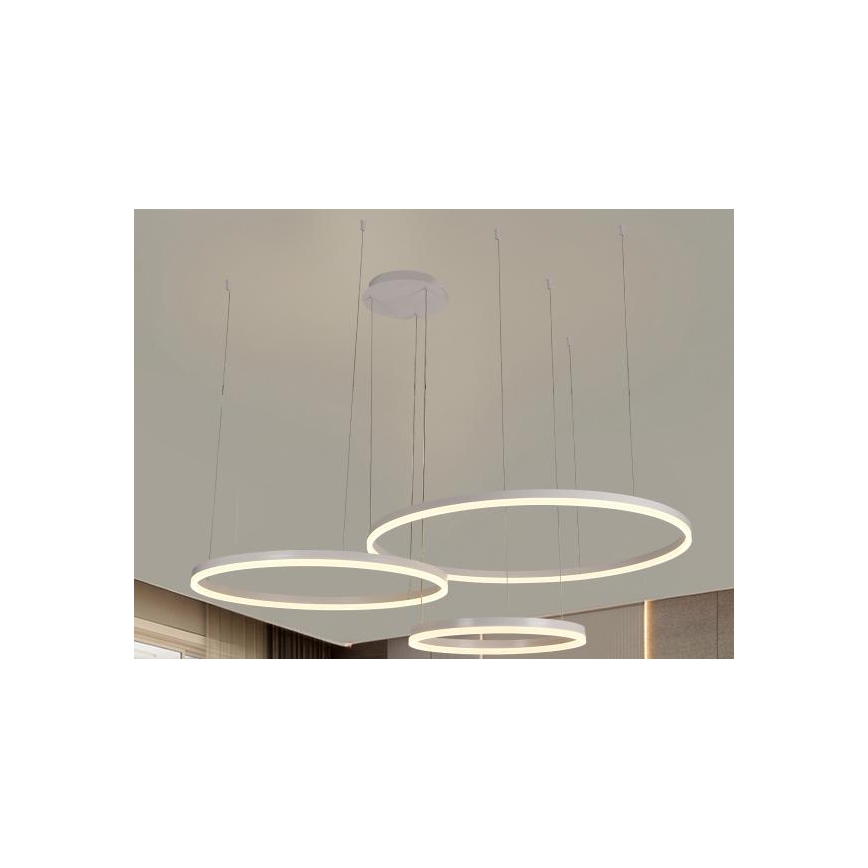 LED Zatemnitveni lestenec na vrvici LED/125W/230V 3000-6500K pr. 80 cm + Daljinski upravljalnik