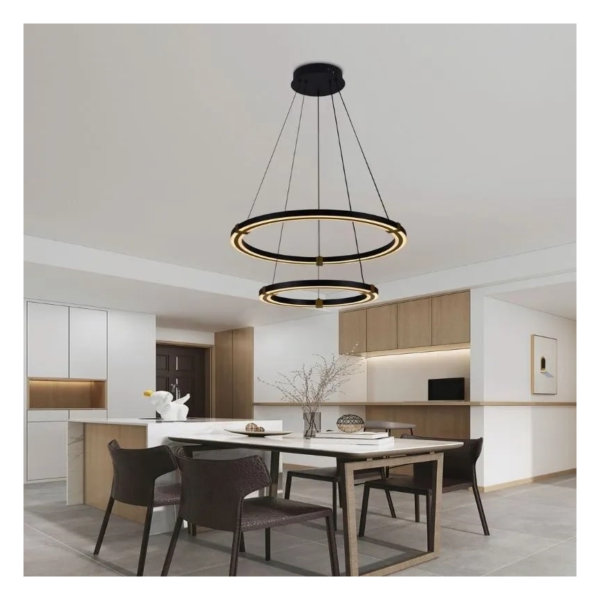 LED Zatemnitveni lestenec na vrvici LED/130W/230V 3000-6500K + Daljinski upravljalnik