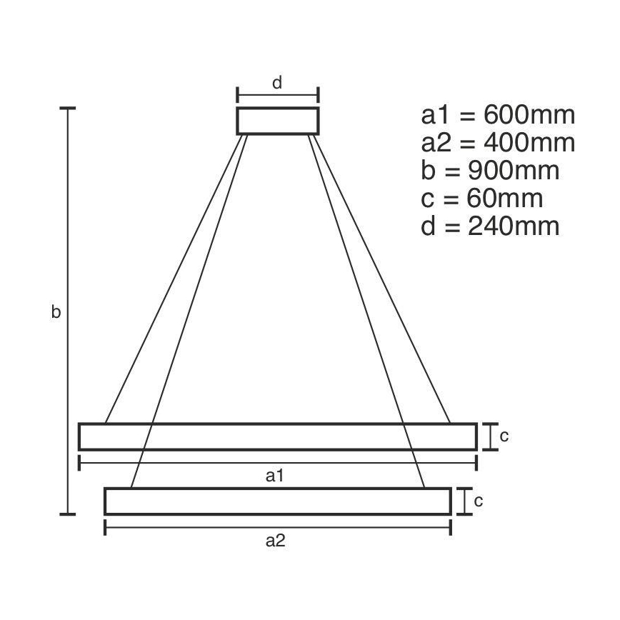 LED Zatemnitveni lestenec na vrvici LED/135W/230V 3000-6500K + Daljinski upravljalnik