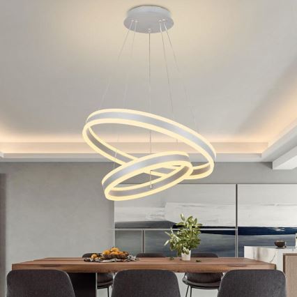LED Zatemnitveni lestenec na vrvici LED/135W/230V 3000-6500K pr. 60 cm + Daljinski upravljalnik