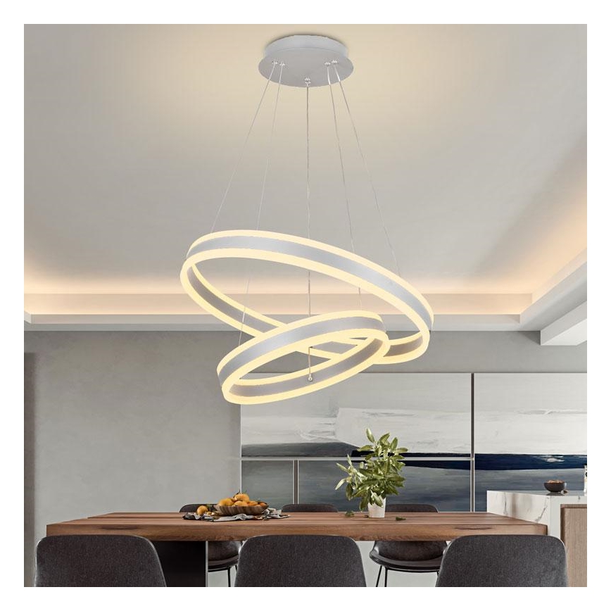 LED Zatemnitveni lestenec na vrvici LED/135W/230V 3000-6500K pr. 60 cm + Daljinski upravljalnik