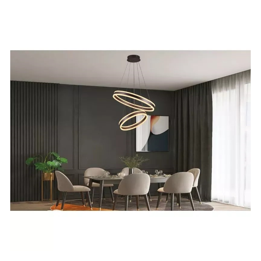 LED Zatemnitveni lestenec na vrvici LED/135W/230V 3000-6500K pr. 60 cm + Daljinski upravljalnik