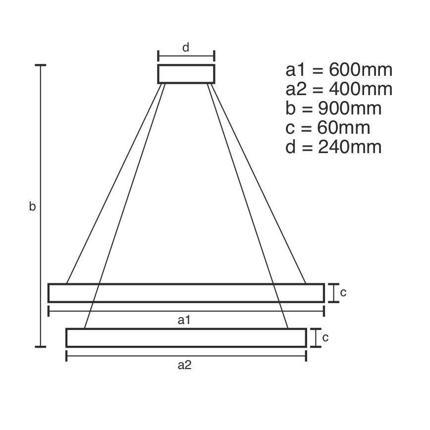 LED Zatemnitveni lestenec na vrvici LED/135W/230V 3000-6500K + Daljinski upravljalnik