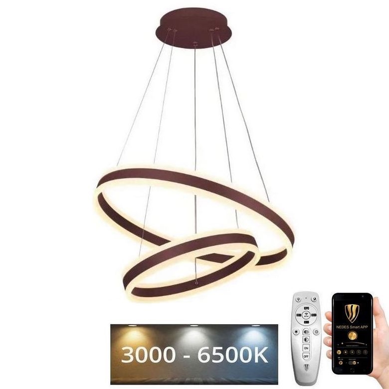 LED Zatemnitveni lestenec na vrvici LED/135W/230V 3000-6500K pr. 60 cm + Daljinski upravljalnik