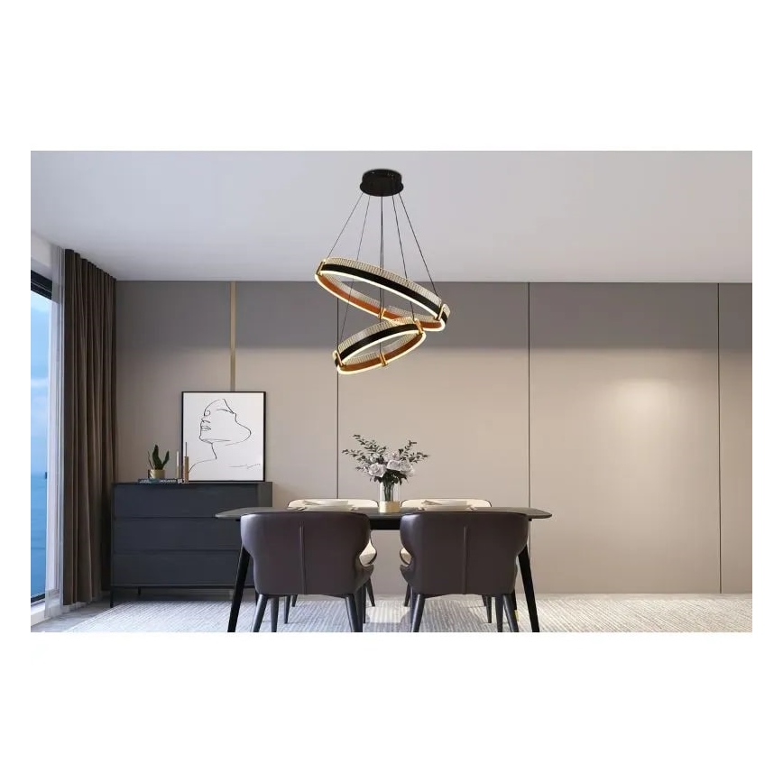 LED Zatemnitveni lestenec na vrvici LED/140W/230V 3000-6500K + Daljinski upravljalnik