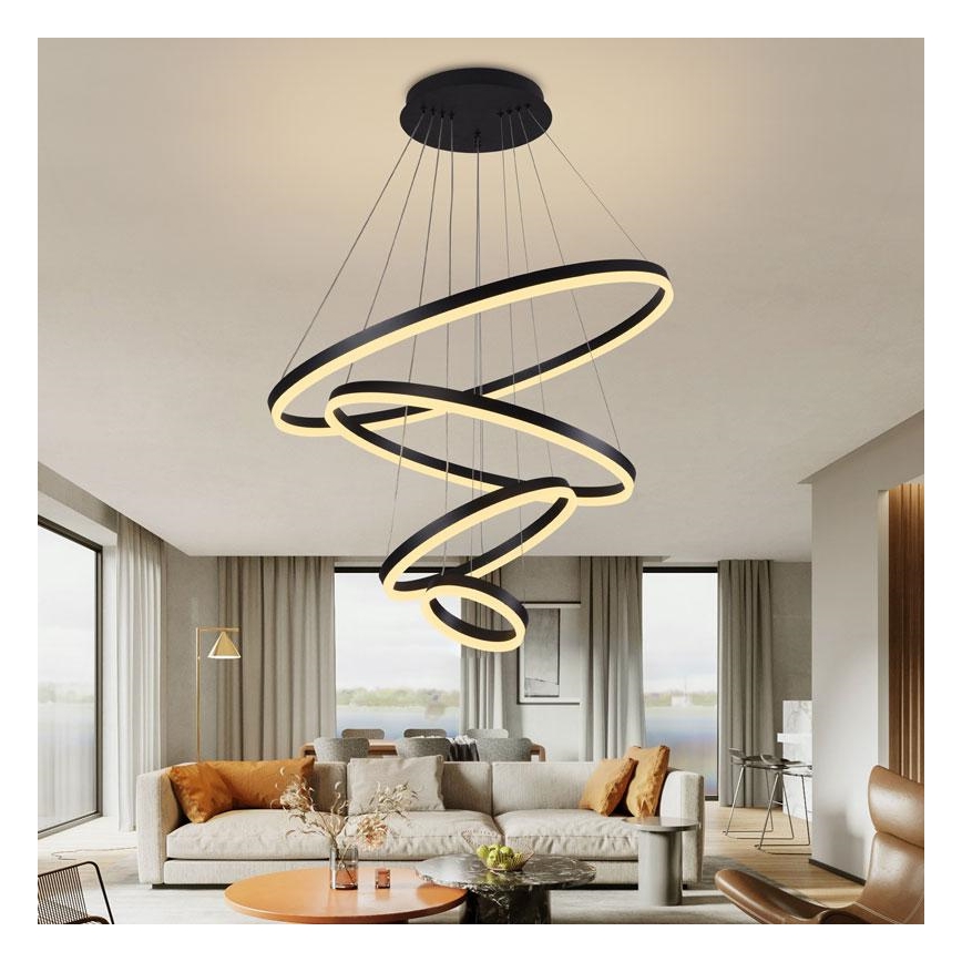 LED Zatemnitveni lestenec na vrvici LED/165W/230V 3000-6500K + Daljinski upravljalnik