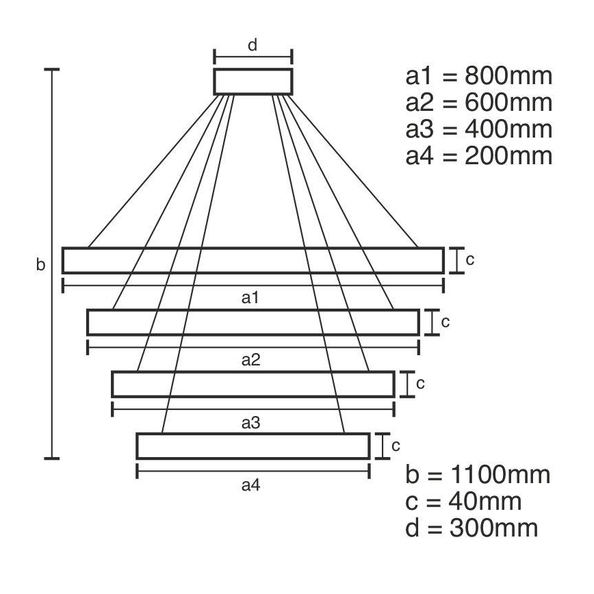 LED Zatemnitveni lestenec na vrvici LED/165W/230V 3000-6500K + Daljinski upravljalnik
