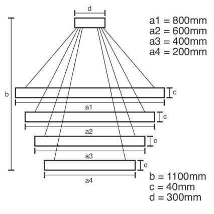 LED Zatemnitveni lestenec na vrvici LED/165W/230V 3000-6500K + Daljinski upravljalnik