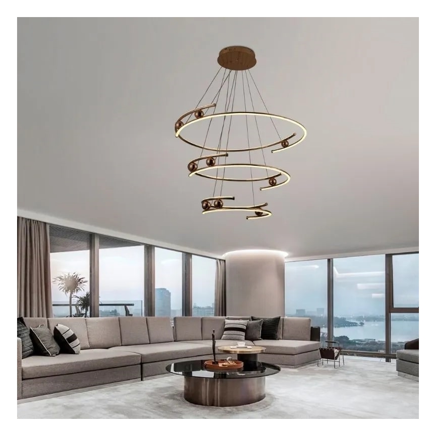 LED Zatemnitveni lestenec na vrvici LED/170W/230V 3000-6500K + Daljinski upravljalnik