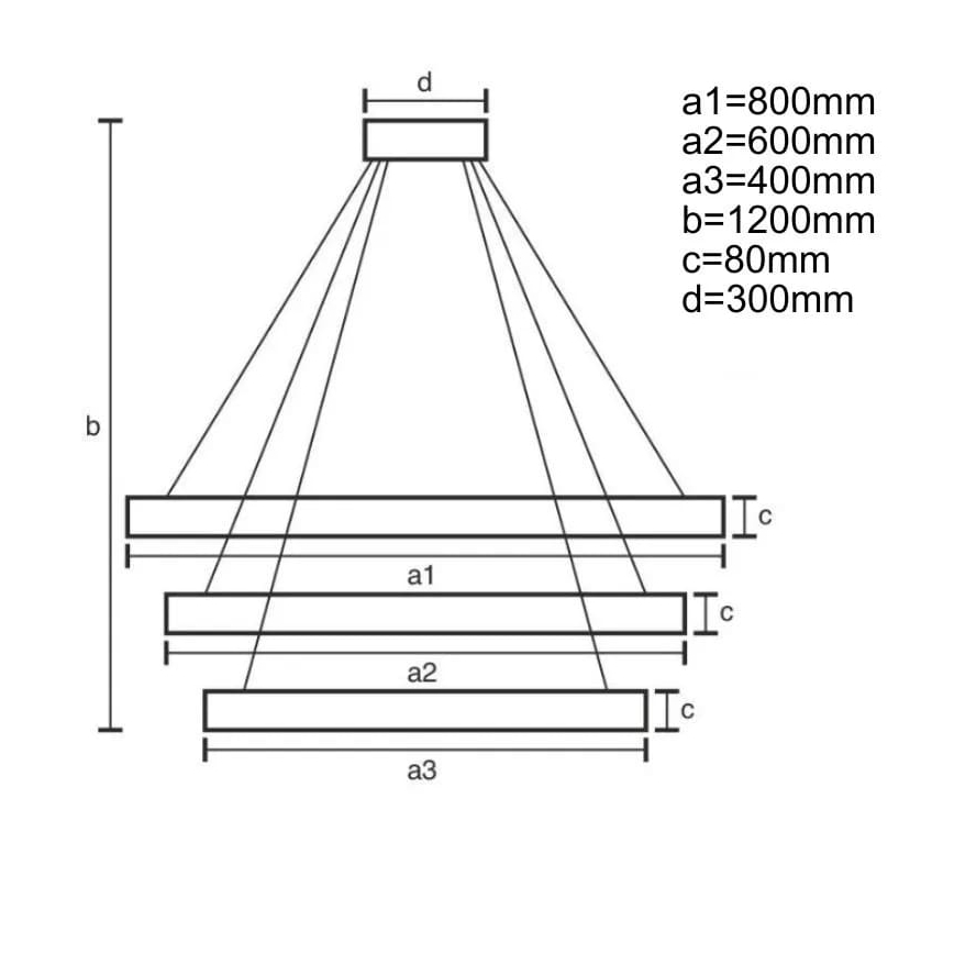 LED Zatemnitveni lestenec na vrvici LED/170W/230V 3000-6500K + Daljinski upravljalnik