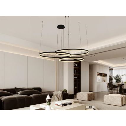 LED Zatemnitveni lestenec na vrvici LED/170W/230V 3000-6500K pr. 100 cm + Daljinski upravljalnik