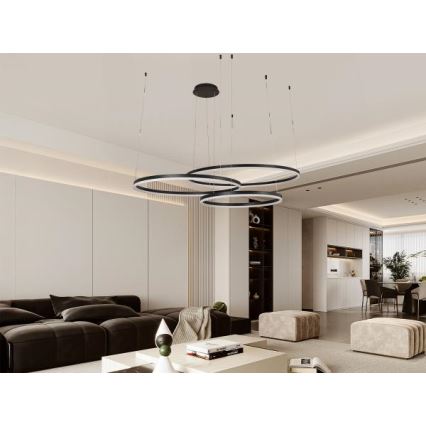LED Zatemnitveni lestenec na vrvici LED/170W/230V 3000-6500K pr. 100 cm + Daljinski upravljalnik