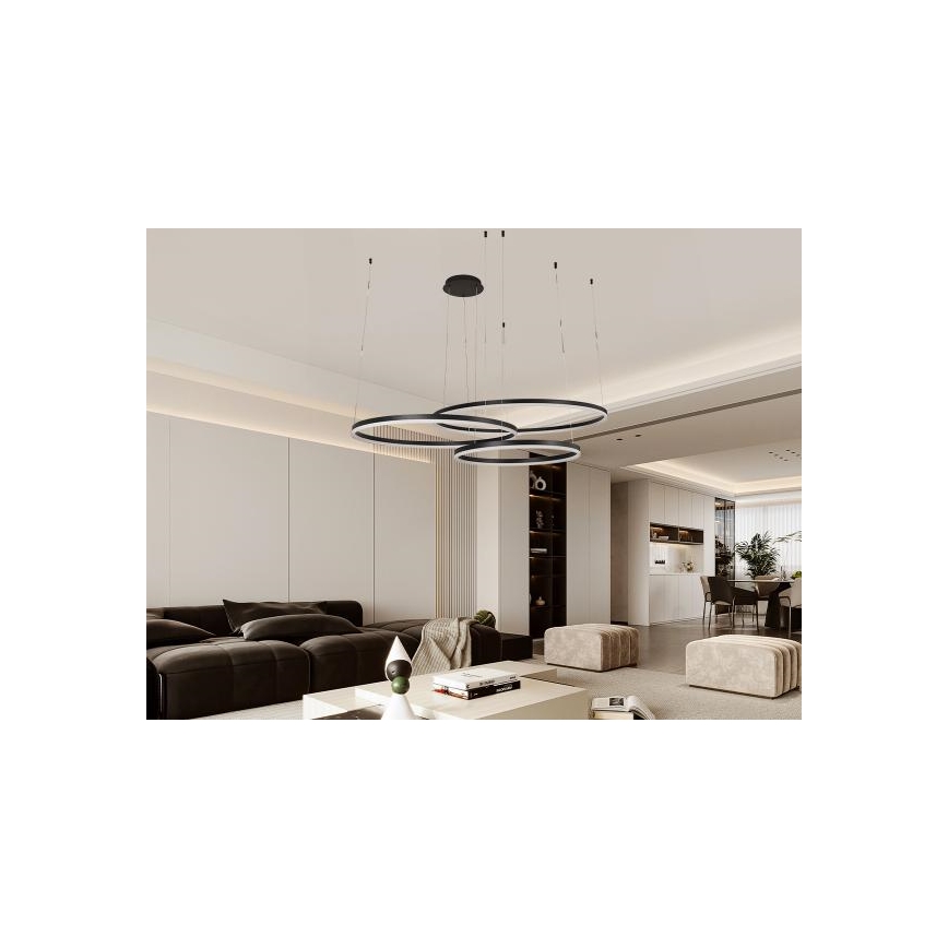 LED Zatemnitveni lestenec na vrvici LED/170W/230V 3000-6500K pr. 100 cm + Daljinski upravljalnik