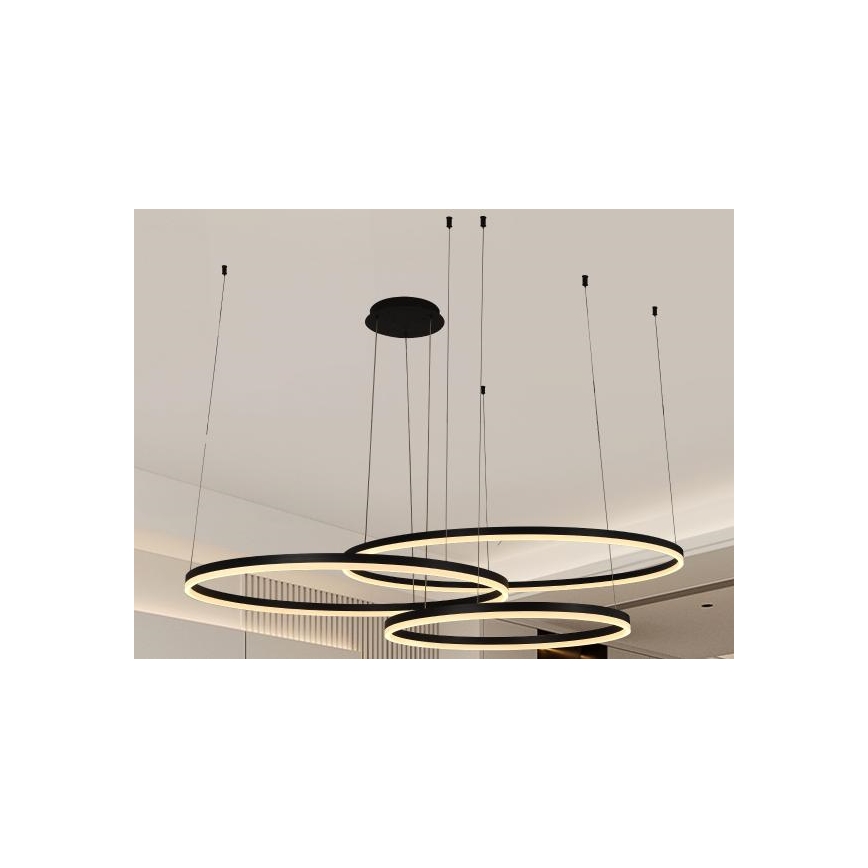 LED Zatemnitveni lestenec na vrvici LED/170W/230V 3000-6500K pr. 100 cm + Daljinski upravljalnik
