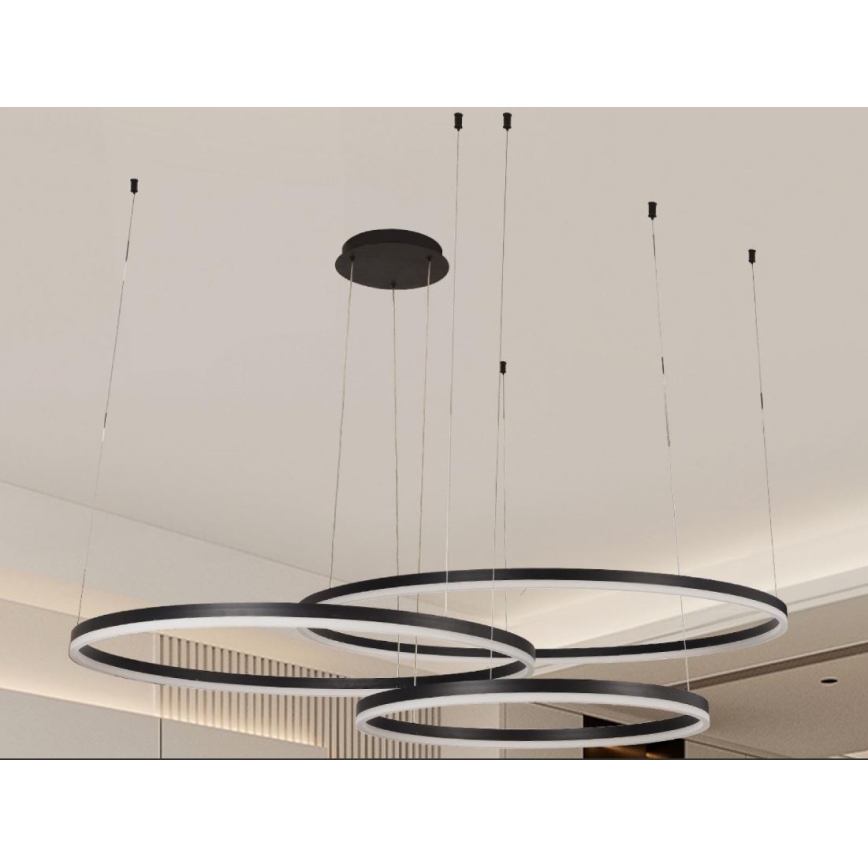 LED Zatemnitveni lestenec na vrvici LED/170W/230V 3000-6500K pr. 100 cm + Daljinski upravljalnik
