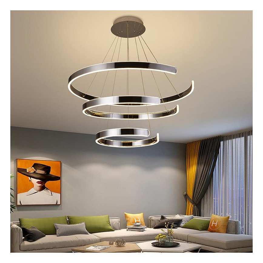 LED Zatemnitveni lestenec na vrvici LED/220W/230V 3000-6500K + Daljinski upravljalnik
