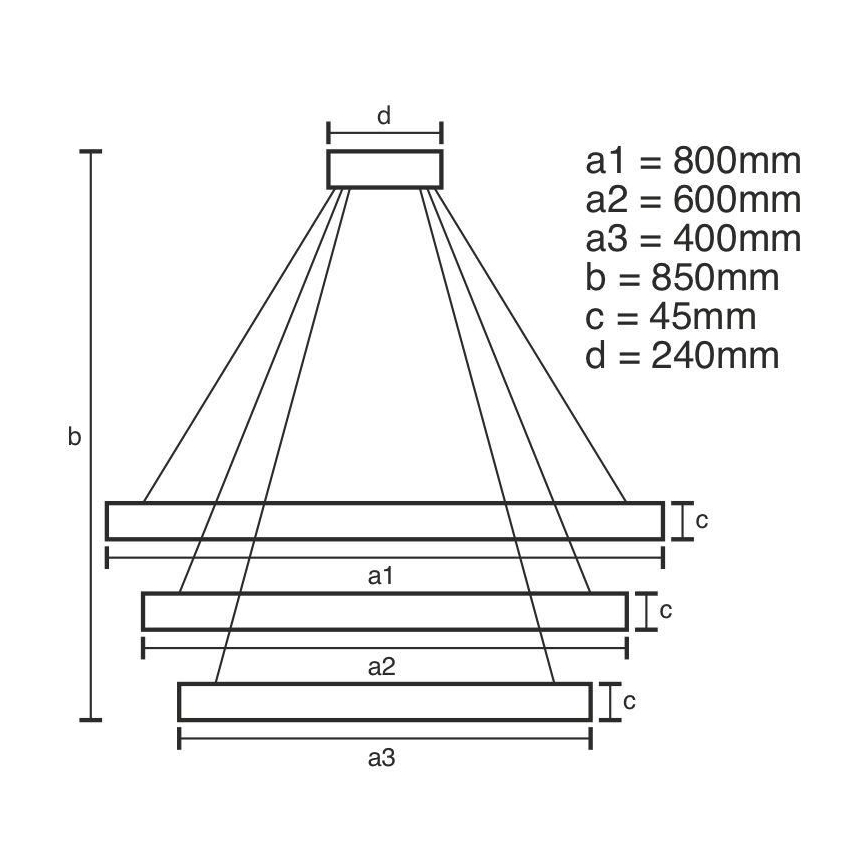 LED Zatemnitveni lestenec na vrvici LED/220W/230V 3000-6500K + Daljinski upravljalnik