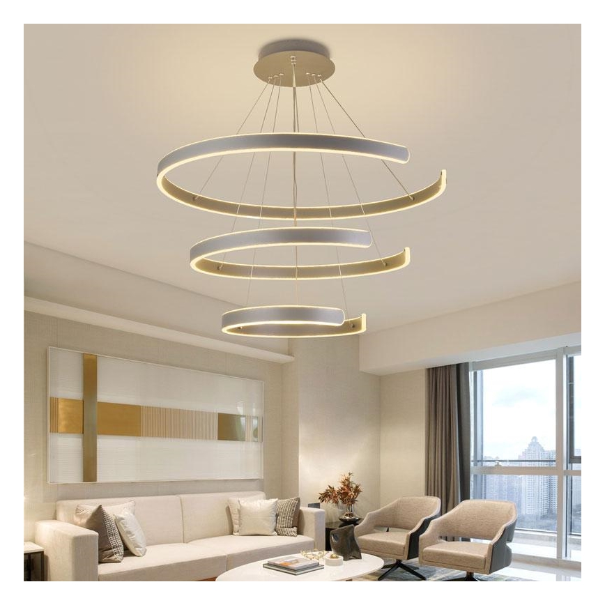LED Zatemnitveni lestenec na vrvici LED/220W/230V 3000-6500K + Daljinski upravljalnik