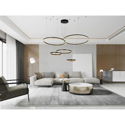 LED Zatemnitveni lestenec na vrvici LED/220W/230V 3000-6500K + Daljinski upravljalnik