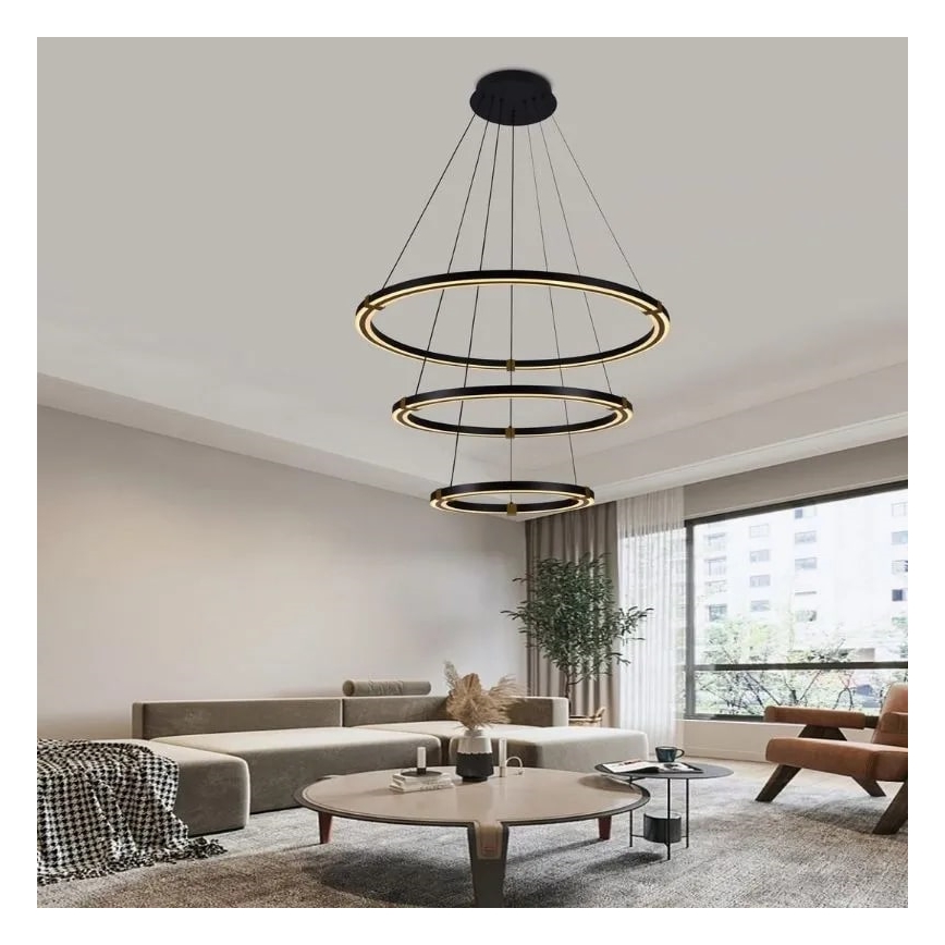 LED Zatemnitveni lestenec na vrvici LED/235W/230V 3000-6500K + Daljinski upravljalnik