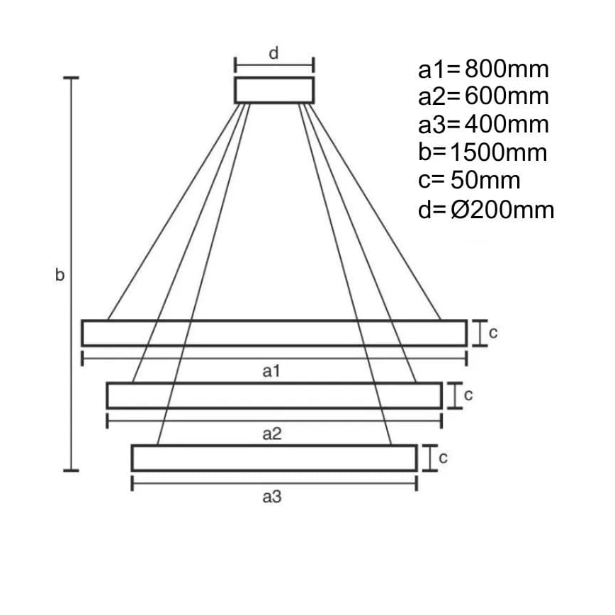 LED Zatemnitveni lestenec na vrvici LED/235W/230V 3000-6500K + Daljinski upravljalnik