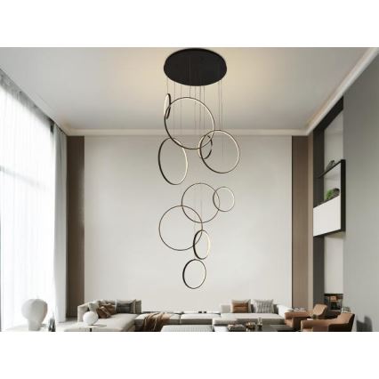 LED Zatemnitveni lestenec na vrvici LED/290W/230V 3000-6500K + Daljinski upravljalnik