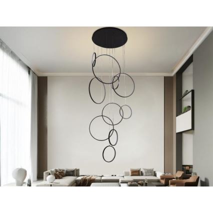 LED Zatemnitveni lestenec na vrvici LED/290W/230V 3000-6500K + Daljinski upravljalnik