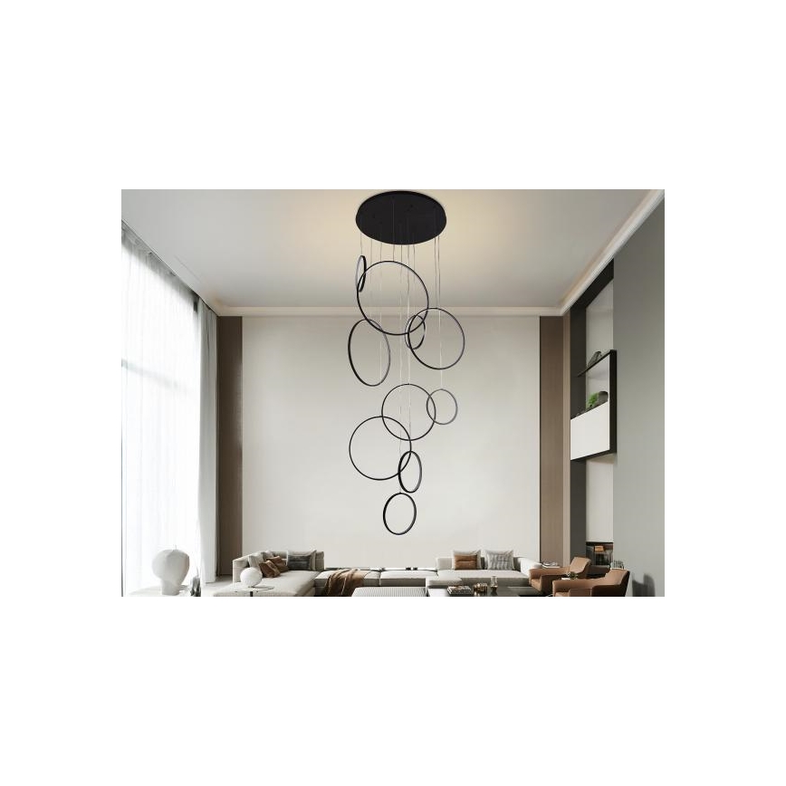 LED Zatemnitveni lestenec na vrvici LED/290W/230V 3000-6500K + Daljinski upravljalnik