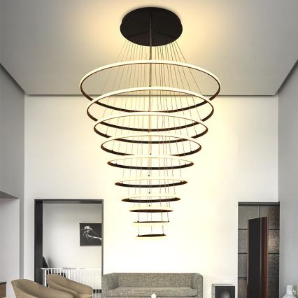 LED Zatemnitveni lestenec na vrvici LED/365W/230V 3000-6500K pr. 100 cm + Daljinski upravljalnik