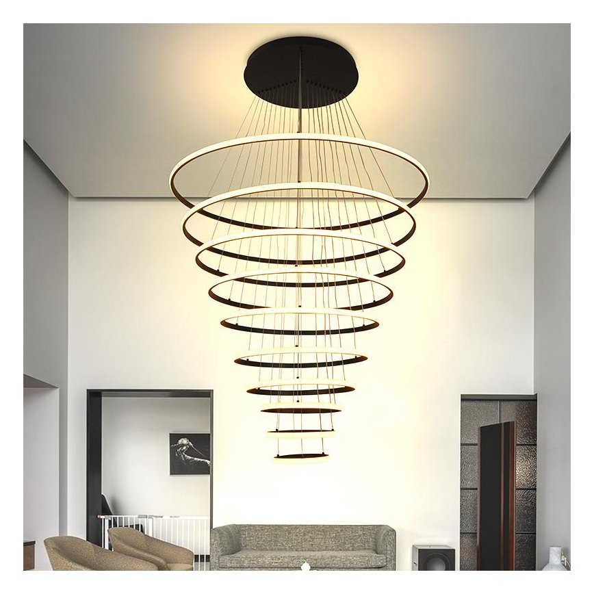 LED Zatemnitveni lestenec na vrvici LED/365W/230V 3000-6500K pr. 100 cm + Daljinski upravljalnik
