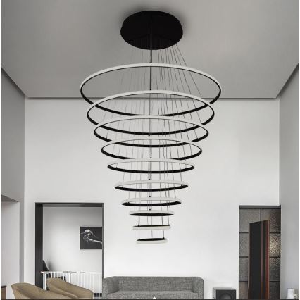 LED Zatemnitveni lestenec na vrvici LED/365W/230V 3000-6500K pr. 100 cm + Daljinski upravljalnik