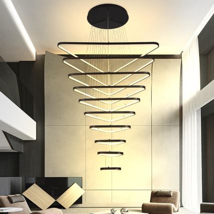 LED Zatemnitveni lestenec na vrvici LED/385W/230V 3000-6500K pr. 100 cm + Daljinski upravljalnik