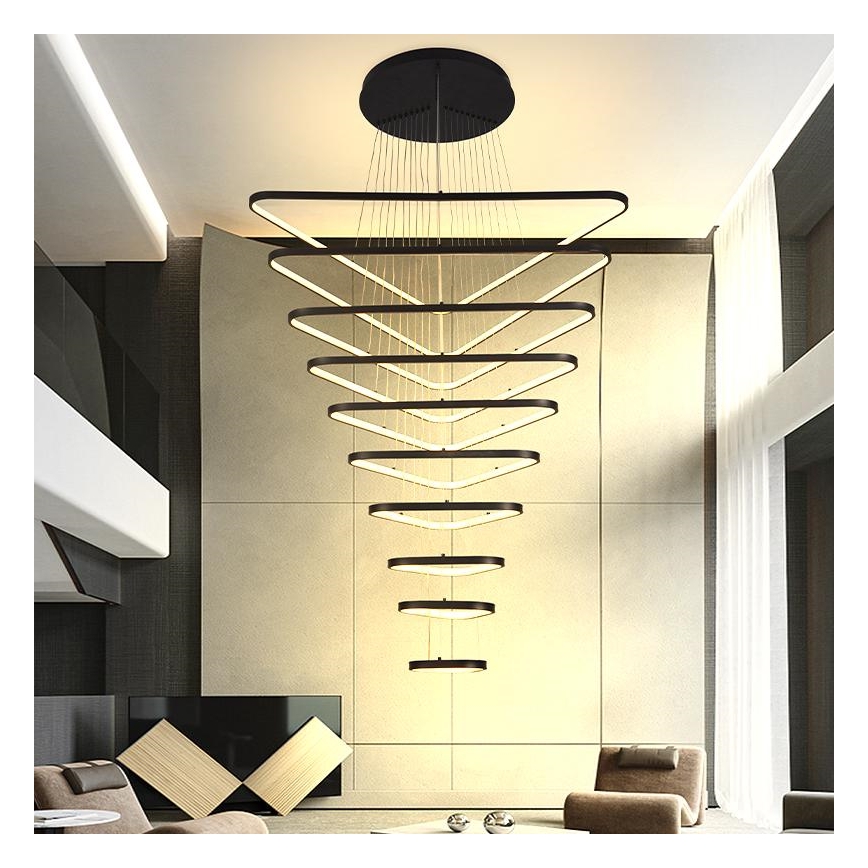 LED Zatemnitveni lestenec na vrvici LED/385W/230V 3000-6500K pr. 100 cm + Daljinski upravljalnik