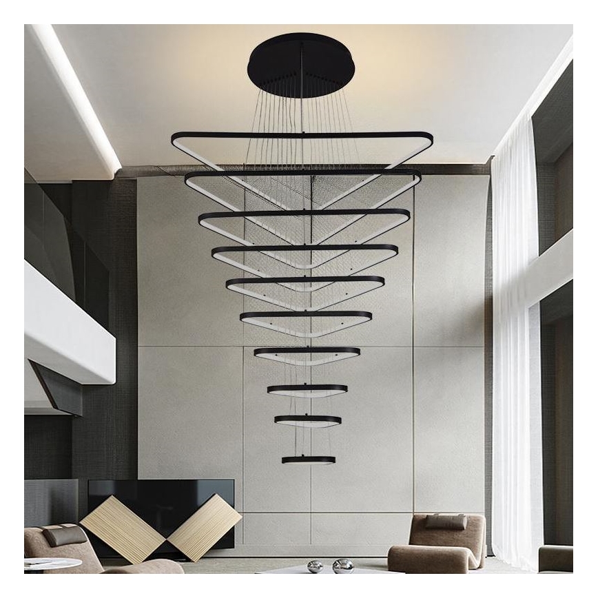 LED Zatemnitveni lestenec na vrvici LED/385W/230V 3000-6500K pr. 100 cm + Daljinski upravljalnik