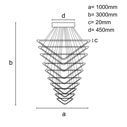 LED Zatemnitveni lestenec na vrvici LED/385W/230V 3000-6500K pr. 100 cm + Daljinski upravljalnik