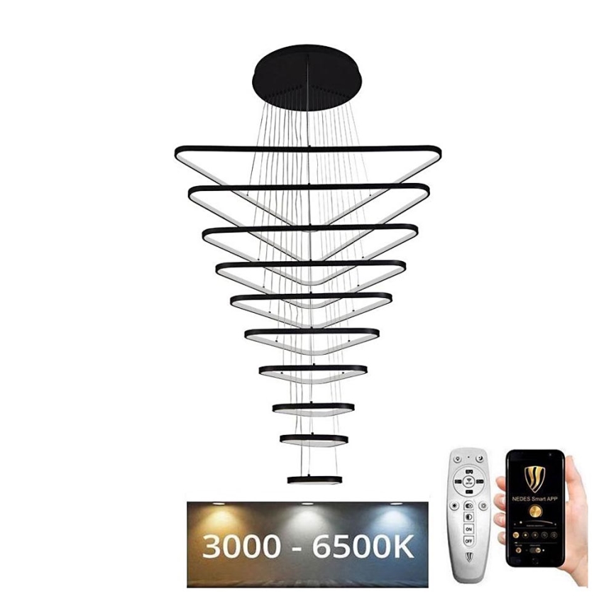 LED Zatemnitveni lestenec na vrvici LED/385W/230V 3000-6500K pr. 100 cm + Daljinski upravljalnik