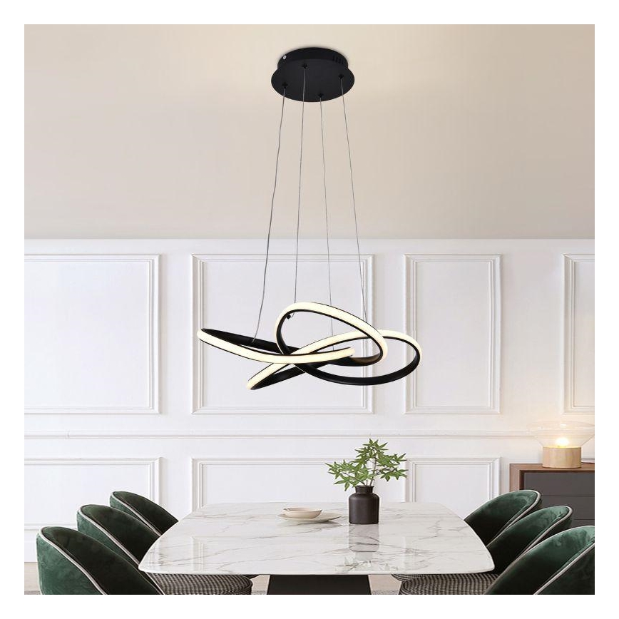 LED Zatemnitveni lestenec na vrvici LED/40W/230V 3000-6500K črna + Daljinski upravljalnik