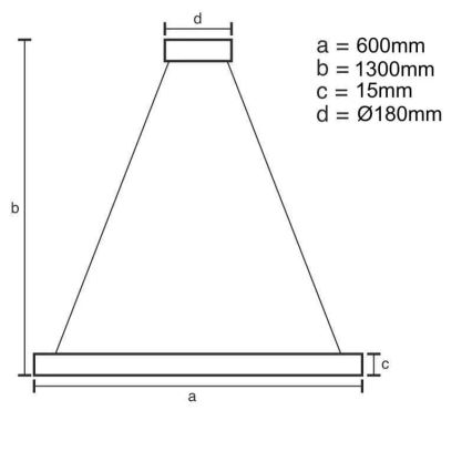 LED Zatemnitveni lestenec na vrvici LED/40W/230V 3000-6500K + Daljinski upravljalnik