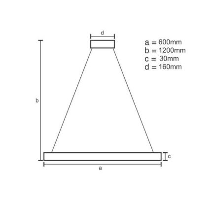 LED Zatemnitveni lestenec na vrvici LED/40W/230V 3000-6500K + Daljinski upravljalnik
