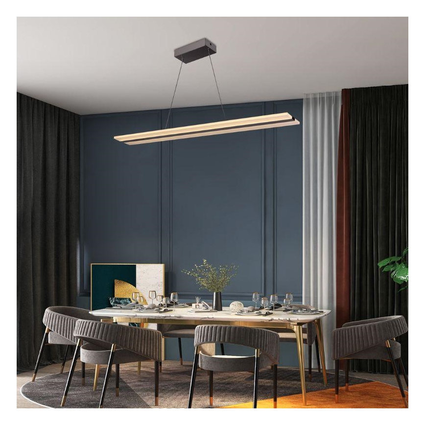 LED Zatemnitveni lestenec na vrvici LED/40W/230V 3000-6500K krom + Daljinski upravljalnik