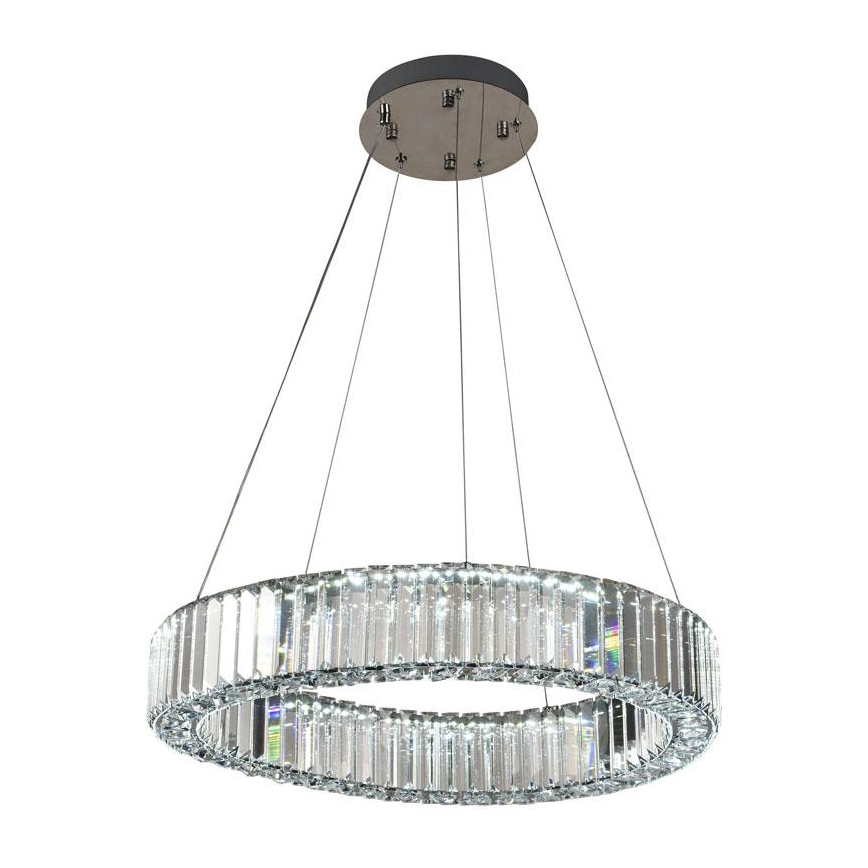 LED Zatemnitven kristal lestenec na vrvici LED/40W/230V 3000-6500K sijajni krom + Daljinski upravljalnik