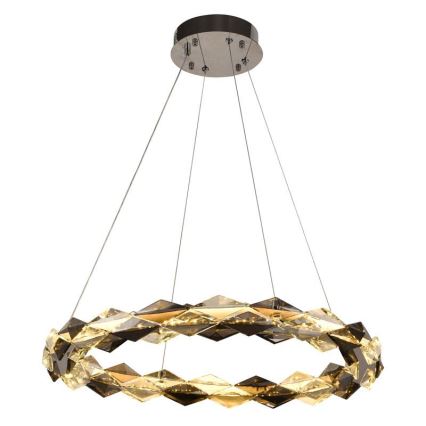 LED Zatemnitven kristal lestenec na vrvici LED/40W/230V 3000-6500K sijajni krom + Daljinski upravljalnik